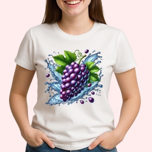 Tricou Struguri mov si stropi reci, Fructe, Copii | Dama - Img 2