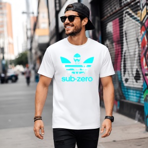 Tricou Sub Zero Mortal Kombat Logo Turcoaz Urban Gaming Design, din bumbac 100% Copii | Dama | Barbat - Img 5
