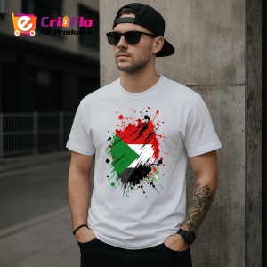 Tricou Sudan Steag Splash Art, Copii | Dama | Barbat - Img 5