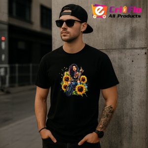 Tricou Sunflower unicycle rebel girl, fata rebela cu monociclu si floarea soarelui, Copii | Dama | Barbat , tricou negru - Img 11