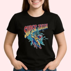 Tricou Super Tata Negru, Copii | Dama | Barbat - Img 3