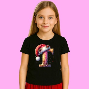Tricou T Litere Alfabet Craciun Impodobite Cu Decoratiuni, din bumbac 100% Copii | Dama | Barbat - Img 3