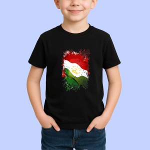 Tricou Tajikistan Steag Splash Art, Copii | Dama | Barbat, culoare negru - Img 4
