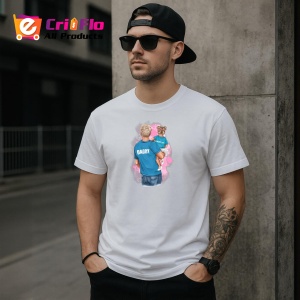 Tricou Tata Copil Ilustratie, din bumbac 100%, tricou alb, Dama | Barbat - Img 2