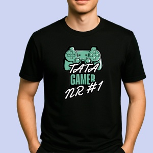 Tricou Tata gamer nr 1 Negru, Copii | Dama | Barbat