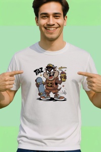 Tricou Taz Rebel Spirit, stil urban cu skateboard si bautura energizanta Copii | Dama | Barbat Barbat - Img 4
