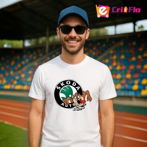 Tricou Tazz Vartej Cu Logo Skoda | Unisex Dama si Barbat - Img 3