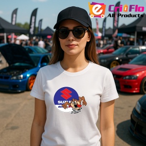 Tricou Tazz Vartej Cu Logo Suzuki 2 | Unisex Dama si Barbat - Img 3