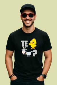 Tricou Te Pui Capra Funny, din bumbac 100%, tricou negru, Dama | Barbat