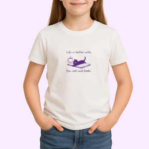 Tricou Tea, cats and books - Copii | Dama | Barbat