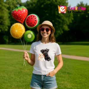 Tricou Terrier negru si pisica portocalie legatura sincera Copii | Dama | Barbat Barbat - Img 11