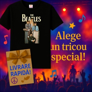 Tricou The Beatles - Group with Amps, muzica Hip-Hop / Rap, Dama | Barbat | Copii, Culoare Negru - Img 15