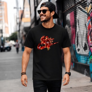 Tricou The Flash Erou Viteza Rosu Logo Urban Paint Splash Design, din bumbac 100%, tricou negru, Copii | Dama | Barbat - Img 5