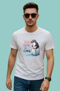 Tricou Too Cool To Care Pinguin Pe Gheata, Copii | Dama | Barbat, culoare negru - Img 3