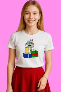 Tricou Toy Story Buzz Lightyear Cu Cadouri Si Caciula Mosului, din bumbac 100% Copii | Dama | Barbat - Img 3