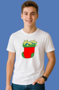 Tricou Toy Story Extraterestri In Soseta De Craciun, din bumbac 100% Copii | Dama | Barbat - Img 2