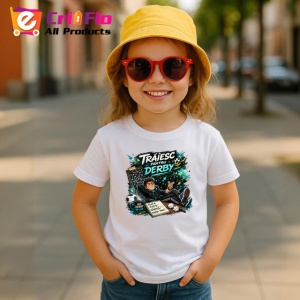 Tricou Traiesc Pentru Derby Suporter Fotbal Amuzant, din bumbac 100% , tricou alb pentru Copii | Dama | Barbat - Img 4