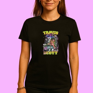 Tricou Travis Scott Astronomical Cartoon, muzica POP, Dama | Barbat | Copii, Culoare Negru - Img 3