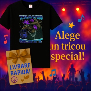 Tricou Travis Scott - Miscare si lumina violet, muzica RAP, Dama | Barbat | Copii, Culoare Negru - Img 11