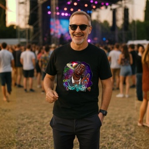 Tricou Travis Scott - Univers neon, muzica POP, Dama | Barbat | Copii, Culoare Negru - Img 9