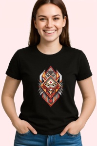 Tricou Tribal Rosu Portocaliu, Copii | Dama | Barbat, culoare negru - Img 4