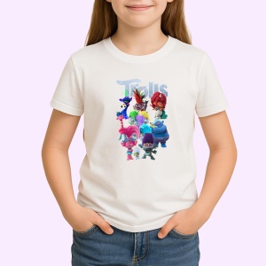 Tricou trolls lumea moderna a trolior in tonuri pastel si cantec, Copii | Dama | Barbat - Img 3