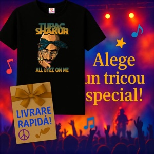 Tricou Tupac All Eyez On Me Cartoon, muzica INDIE, Dama | Barbat | Copii, Culoare Negru - Img 15
