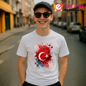 Tricou Turkiye Steag Splash Art, Copii | Dama | Barbat - Img 7