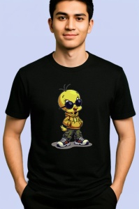 Tricou Tweety stil chill cu gluga si ochelari de soare Copii | Dama | Barbat Barbat - Img 5