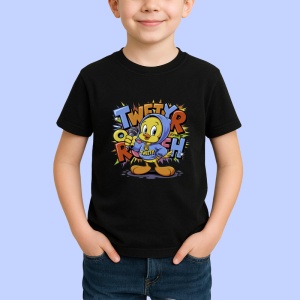 Tricou Tweety tweet rush cu hanorac albastru si sneakers Copii | Dama | Barbat Barbat - Img 6