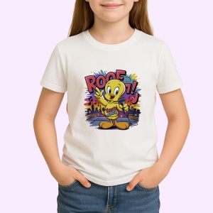 Tricou Tweety urban cu skateboard si hanorac galben Copii | Dama | Barbat Barbat - Img 4