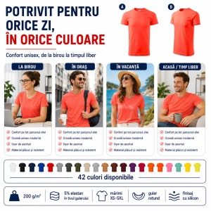 Tricou Unisex Damă / Bărbat Heavy New 137 – 100% Bumbac, Guler Rotund, 200 g/m², XS–5XL - Img 7