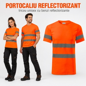 Tricou Unisex Damă și Bărbat Rimeck HV Protect LV9, Vizibilitate Ridicată, Benzi Reflectorizante 3M, 55% Bumbac, 175 g/m² - Img 12