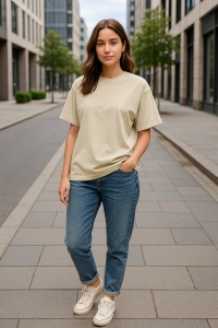 Tricou unisex oversize damă Malfini Stage 812, model larg și lejer, 100% bumbac - Img 31