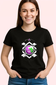 Tricou Universul In Nor Ilustratie Abstracta, Copii | Dama | Barbat, culoare negru - Img 4