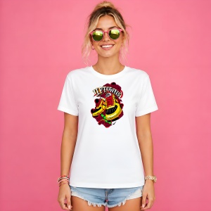Tricou Uptowns Ghete Galbene Rosii Urban Culture Street Art, din bumbac 100% Copii | Dama | Barbat - Img 3