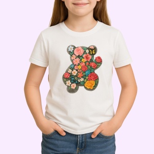 Tricou Urs compus din flori, Copii | Dama | Barbat