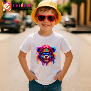 Tricou Urs cu hanorac colorat si atitudine urbana Copii | Dama | Barbat - Img 10