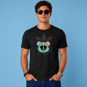 Tricou Ursulet Turcoaz Stil Underground Graffiti Urban Art 1949, din bumbac 100%, tricou negru, Copii | Dama | Barbat