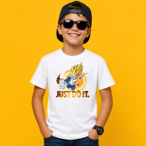 Tricou Vegeta Dragon Ball Z Luptator Anime Energie Portocalie, din bumbac 100% Copii | Dama | Barbat - Img 2
