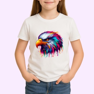 Tricou Vultur curcubeu realist in stil graffiti Copii | Dama | Barbat - Img 3