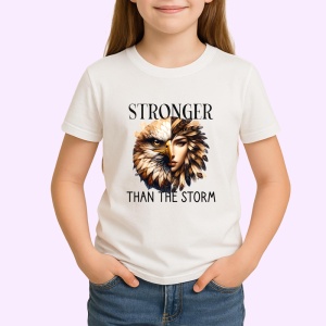 Tricou Vultur si femeie curajoasa mesaj inspirational stronger than the storm Copii | Dama | Barbat Barbat - Img 3