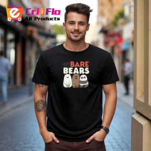 Tricou We Bare Bears cei trei ursi simpatici intr o lume moderna si amuzanta, Copii | Dama | Barbat , tricou negru - Img 10