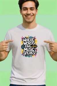 Tricou Where Words Fail Music Speaks, Copii | Dama | Barbat - Img 2