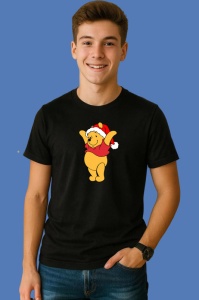 Tricou Winnie Fericit Cu Caciula Rosie, din bumbac 100% Copii | Dama | Barbat - Img 2