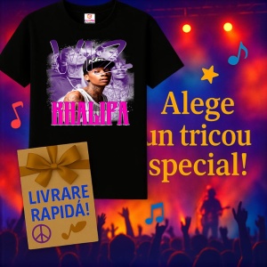 Tricou wiz khalifa violet, muzica Hip-Hop / Trap, Dama | Barbat | Copii, Culoare Negru - Img 15