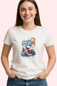 Tricou Work Hard Nap Harder Motivat Somnoros, Copii | Dama | Barbat - Img 4