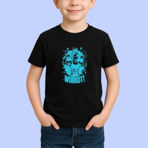 Tricou Workout Fata Muschi Albastra, Copii | Dama | Barbat, culoare negru - Img 3