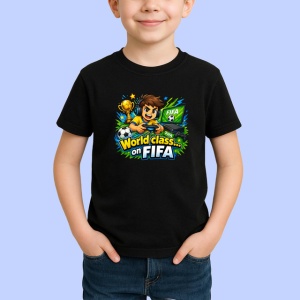 Tricou World Class On Fifa Gamer Trofeu V1, din bumbac 100%, tricou negru Copii | Dama | Barbat - Img 2