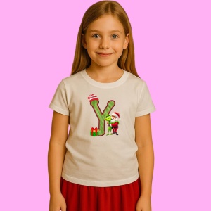 Tricou Y Litere Craciun Cu Mos Si Grinch, din bumbac 100% Copii | Dama | Barbat - Img 3